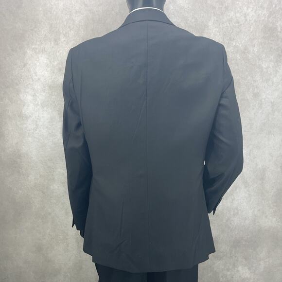 Jos A Bank Signature Collection Mens 43L Black Tailored Fit Blazer Suit Jacket - Picture 5 of 8